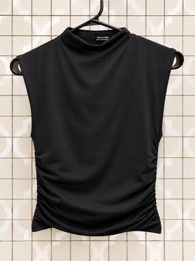 Abercrombie & Fitch Black Sleeveless Mock Neck Top